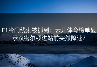 F1冷门线索被抓到：云开体育榜单显示汉密尔顿进站前突然降速？