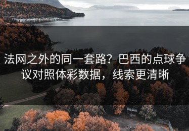法网之外的同一套路？巴西的点球争议对照体彩数据，线索更清晰