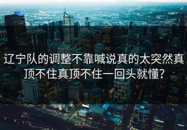 辽宁队的调整不靠喊说真的太突然真顶不住真顶不住一回头就懂？