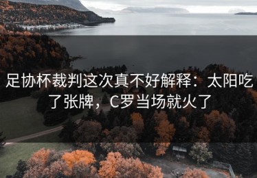足协杯裁判这次真不好解释：太阳吃了张牌，C罗当场就火了