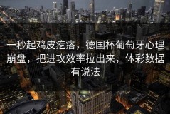 一秒起鸡皮疙瘩，德国杯葡萄牙心理崩盘，把进攻效率拉出来，体彩数据有说法