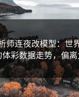 数据分析师连夜改模型：世界杯这轮多特的体彩数据走势，偏离太夸张