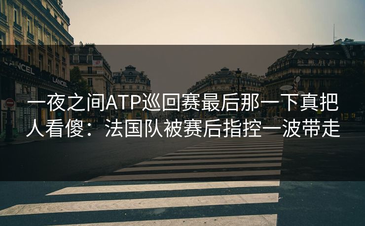 一夜之间ATP巡回赛最后那一下真把人看傻：法国队被赛后指控一波带走